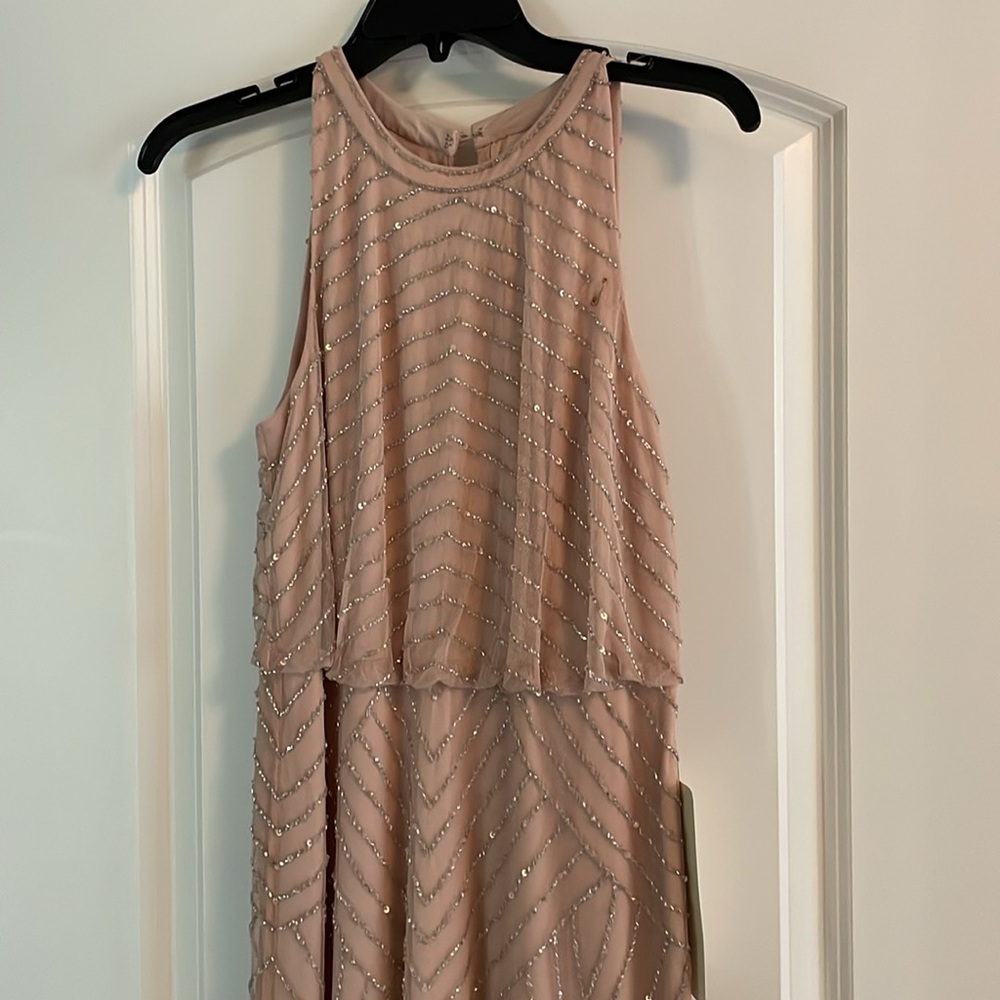 New With Tags Adrianna Papell Beaded Halter Gown